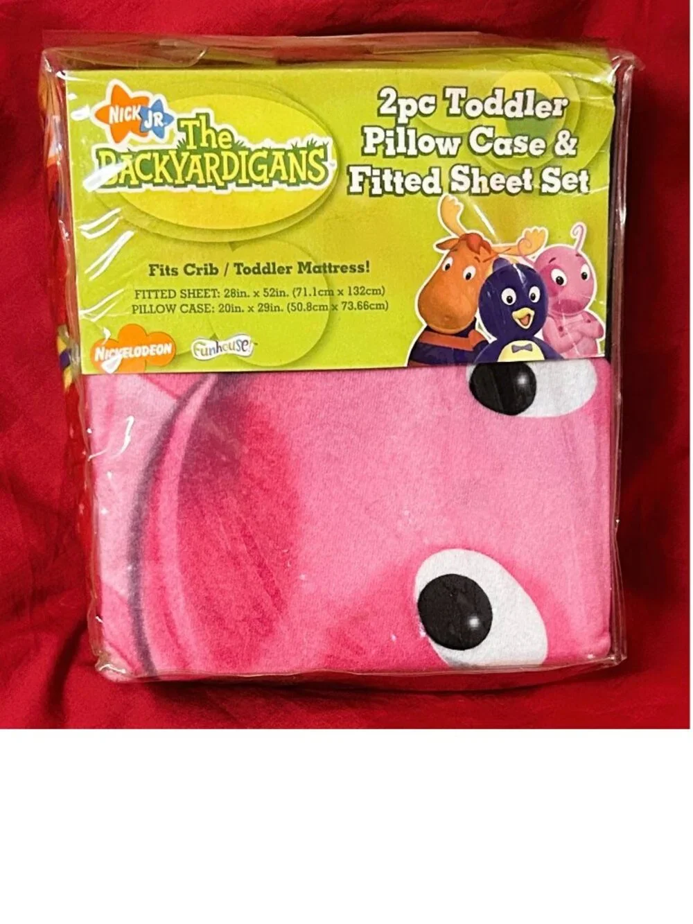 vintage~2pc Toddler bed Pillowcase+fitted Sheet Set~BACKYARDIGANS Nick Jr